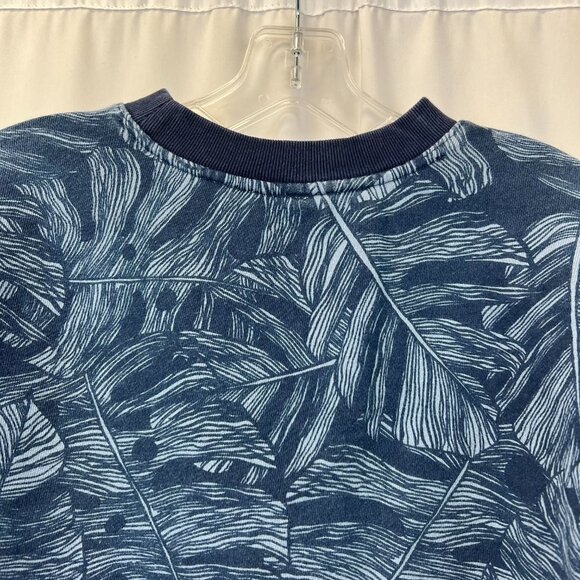 Gap Womens Blue Leaf Print Long Sleeve Crew Neck Pullover Sweatshirt Size XS - Picture 6 of 10